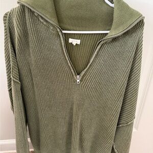 Aerie Sage Green Cowl Neck Sweater